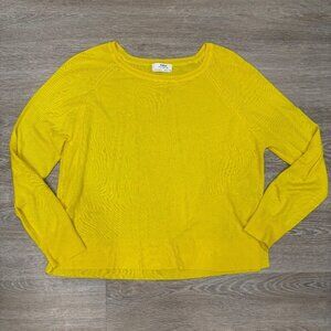 ZARA Cotton Yellow Tide Knit Relaxed fit Crop Sweater sz S